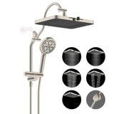 Upgraded 13'' Shower Head Combo, High Pressure 5 Spray Rainfall Showerhead, 10 Spray Mode Handheld,