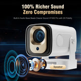 Android 11 WiFi6 BT5.4 Mini Outdoor Movie Projector with Air Mouse