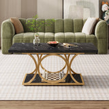 Tribesigns Rectangle Coffee Table, 47.24-inch Modern Coffee Tables for Living Room