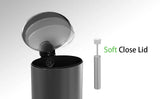 KOOMADE 10.5 Gallon Oval Trash Can Black Stainless Steel Plastic Round Step Bathroom