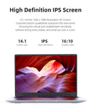 Xiaman 14.1 Inch HD Display Laptop Computer Windows 11 Pro Intel Atom A3950 Laptops Lightweight