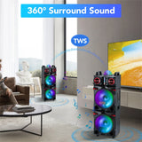 9000W Portable Bluetooth Speaker Heavy Bass Sound System, Rechargeable