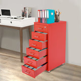 6-Drawers Mobile File Cabinet With Lock 4* Wheels Steel Vertical  Filing Cabinet Office Cabinet