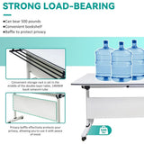 Durable Conference Tables with Lip Edge, Portable Rectangular Training Tables on Wheels