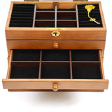 Wooden Gift Cabinet Jewelry Storage Box with Mirror and Lock for Jewelries