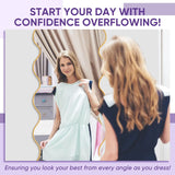 Wavy Full Length Mirror with Stand, 71” x 28" Floor Mirror, Wall Mounted