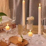 24 Pcs Candlestick Holders Bulk, 2.56 x 3.55in Clear Taper Candle Holders