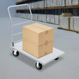 2000lbs Industrial Silver Flat Dolly Cart Heavy-Duty Iron Hand Truck