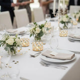 96Pcs Crystal Tealight Candle Holders for Tables Gold Votive Centerpieces