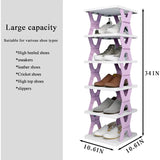 6 Tier Collapsible Vertical Shoe Rack for Front Door Entrance w/ Space-Saving Des