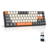 RK68 60% Wireless Mechanical Keyboard, Bluetooth 5.0/2.4GHz with Dual Mode 2-in-1 Receiver