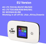 KuWFi 4G Mobile Router 150Mbps Wirelress Wifi Hotspot Protable LTE Router 2400mAh 4G Mini Router Low Power with SIM Card Slot