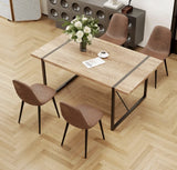 Dining Table Set for 4, Modern 55'' Wood Dinette Table Set for 4 with Fabric Dining Chairs,Table and Chairs Set of 4,Ideal for K
