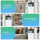 8000 BTU Portable Air Conditioner with Remote Control 3-in-1 w/ Drying