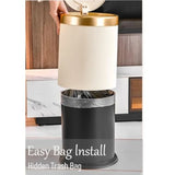 Bathroom Trash Can with Lid - Decorative Trash Bin Faux Plant - Small Bathroom Garbage Can - Bedroom Living Room Entryways - Pl