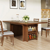 Farmhouse Dining Table for 6 to 8, 63-Inch Rectangular Kitchen Table with Storage