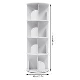 4 Tier Rotating Bookshelf 360° Spinning Display Rack with Wheels