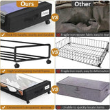 4-Pack Large Under Bed Storage Containers with Smooth-Rolling 4-Wheel