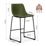 JHK 2 Pack Pu Leather Counter Height High Chair For Home and Office Comfortable Sponge Cushion Outdoor and