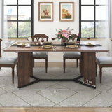71In Large Rectangular White Dining Table for 4 5 6 8 10 People, Family Dinner Table