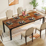 Tribesigns Dining Table for 6-8 People, 200cm Large Narrow Long Rectangular Kitchen Dinner Table