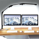 LED Desk Lamp with Clamp Flexible 4 sections Swing Arm Three light sources desk light