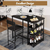 Dining Table Set for 2,3 Piece Kitchen Table Set with PU Cushion Chairs
