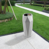 Silver Commercial Octagonal Garbage Can,Stainless Steel Large Trash Can