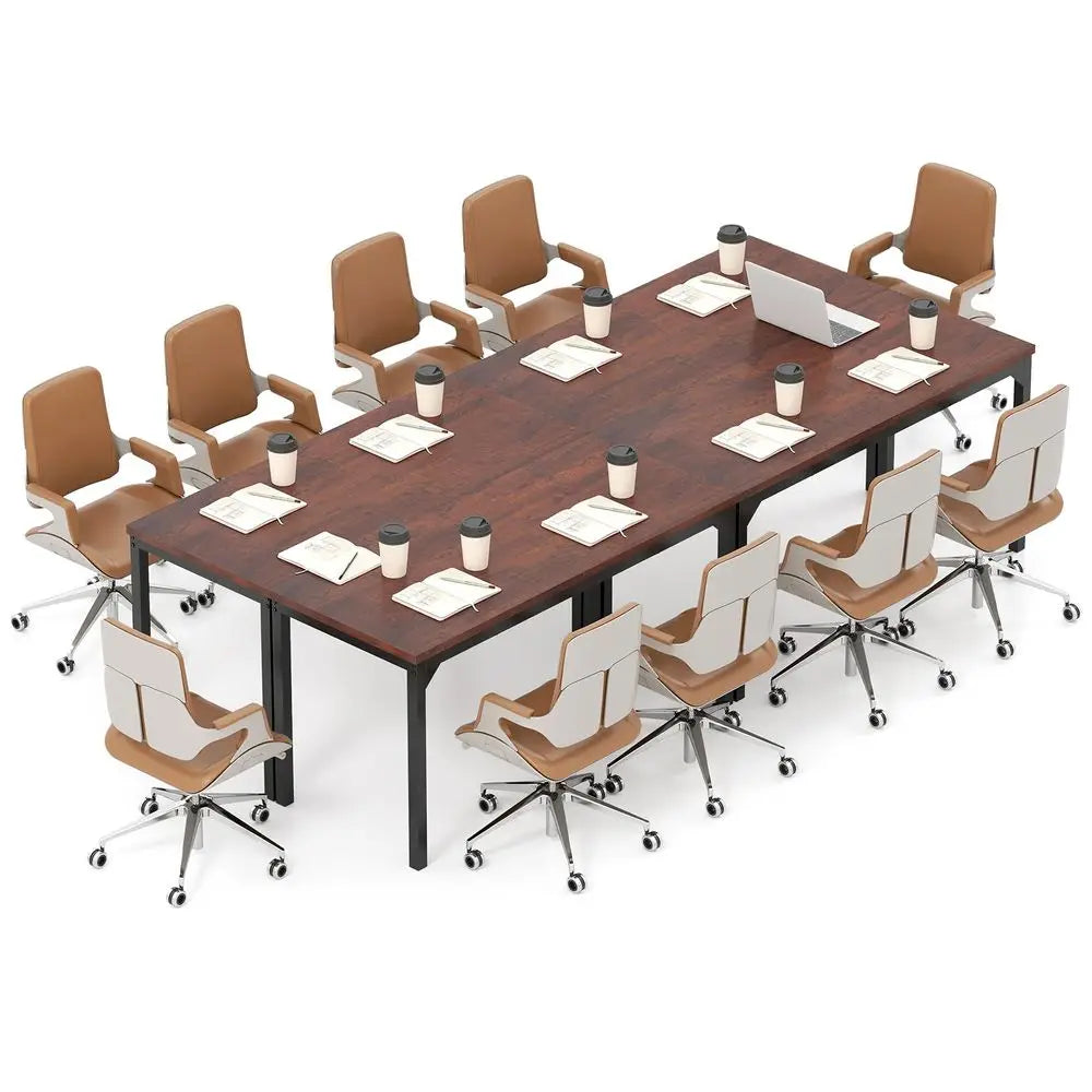 Conference Table Set of 4, Rectangular Meeting Room Table with Large T ...
