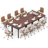 Conference Table Set of 4, Rectangular Meeting Room Table with Large Tabletop amp HeavyDuty Metal Frame