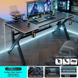Two-Section Split Solid Wood Computer Gaming Desk  | Ergonomic Home Office