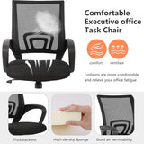 PayLessHere Black Mesh Office Chair Adjustable Lumbar Support Armrest