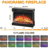 59"/75" Farmhouse Electric Fireplace TV Stand 12 Color 3D Realistic Flame
