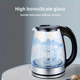 2L Glass Electric Kettle, 1000W Fast Boil with Auto Shut-Off, Transparent White Pot for Tea/Coffee
