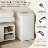 14 lbs Portable Washing Machine, Fully Automatic Compact Washer with 10 Cycles, Drain