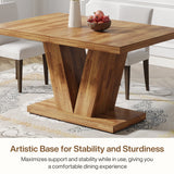 Tribesigns 47-Inch Dining Table for 4-6, White Kitchen Dinner Table with Heavy Duty Pedestal