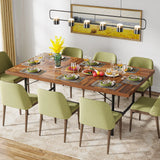 Tribesigns Dining Table for 6-8 People, 70.9-Inch Rectangle Wood Kitchen Table with Tube Metal Frame, Rustic Dining Room Table