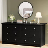 Black Dresser for Bedroom,6 Drawer Dressers, Storage Chest of Drawers