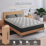 12"14" Gel Memory Foam Hybrid Pocket Spring Mattress Twin Full King Queen