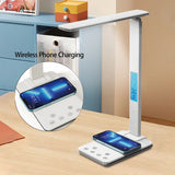 Folding Reading Desk Lamp USB Plug-In Desk Lamp 15W Wireless With Time
