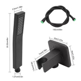 Matte Black Hand Held Shower Head With Wall Connector