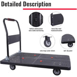 Heavy-Duty Swivel Wheel Platform Truck Dolly for Moving, Warehouse