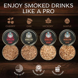 Engraved Cocktail Smoker Kit, Torch, 90ML Butane, with Cherry, Hickory, Maple