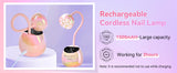 Gooseneck UV LED Nail Lamp USB Cordless Flash Cure 39mW/cm² 4 Timer Auto Sensor Fast Curing