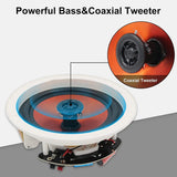 Herdio 6.5" 4 PCS 600 Watts Ceiling Bluetooth Speakers Perfect for Home Theater,Kitchen,Bedroom,