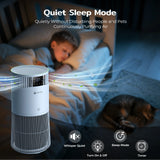 Amicura P2 Air Purifier for Pet Allergy Sufferers 843 m³/h Pet Hair Removal 450 CADR 99% Odour Neutralisation H13 Filter Against