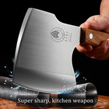 Heavy-Duty Pear Wood Handle Bone Axe-Cutter & Meat Cleaver