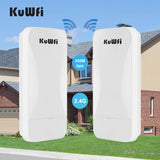 KuWFi 2.4G Wireless Bridge 300Mbps Outdoor CPE Wi Fi Signal PTP Long Range