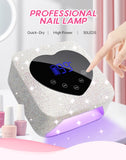 Rechargeable UV LED Nail Lamp 72W Cordless UV Light for Nails With Rhinestone Heart Shaped Manicure Pedicure
