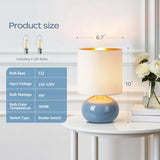 Ceramic Table Lamps Set of 2, Modern Classic Bedside Lamps for Nightstand